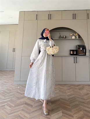 Raven Bağlama Detaylı Elbise Mavi (4544)