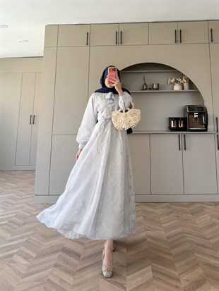 Raven Bağlama Detaylı Elbise Mavi (4544)