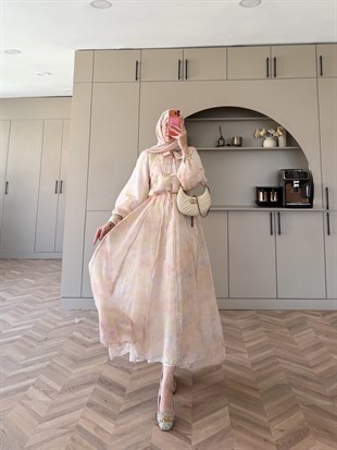 Raven Bağlama Detaylı Elbise Pembe (4544)