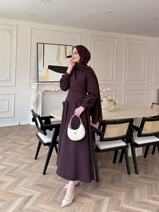 Ravi Düğme Detaylı Kruvaze Elbise Mürdüm (2011)