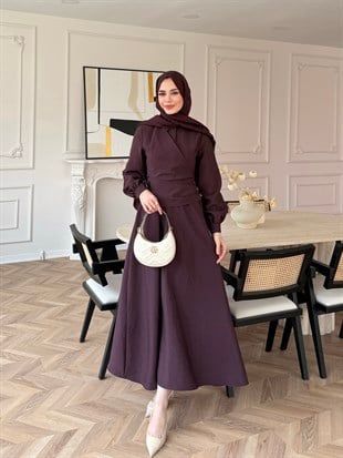 Ravi Düğme Detaylı Kruvaze Elbise Mürdüm (2011)