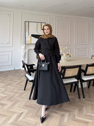 Ravi Düğme Detaylı Kruvaze Elbise Siyah (2011)