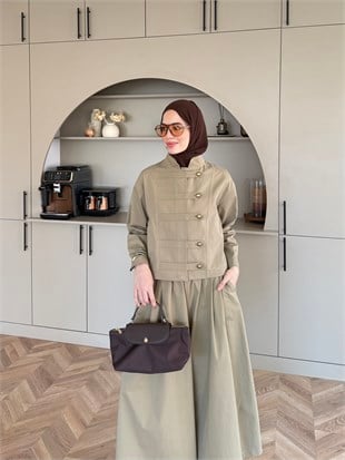 Rebel Napolyon Detaylı Pantolonlu Takım Vizon (0061)