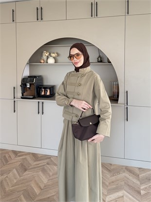 Rebel Napolyon Detaylı Pantolonlu Takım Vizon (0061)