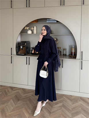 Reid Taş Detaylı Etekli Takım Lacivert (4426)