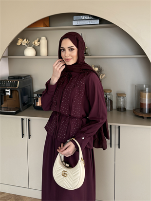 Reid Taş Detaylı Etekli Takım Mürdüm (4426)