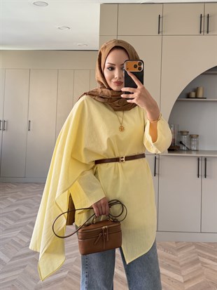 Ria Asimetrik Kesim Bluz Butteryellow (5479)