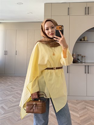 Ria Asimetrik Kesim Bluz Butteryellow (5479)