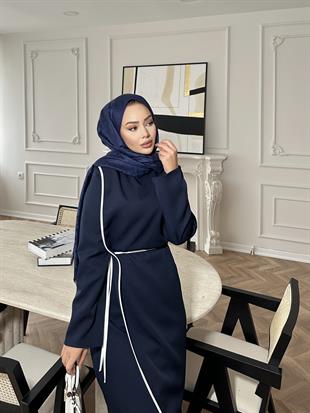 Rila Biyeli Elbise Lacivert