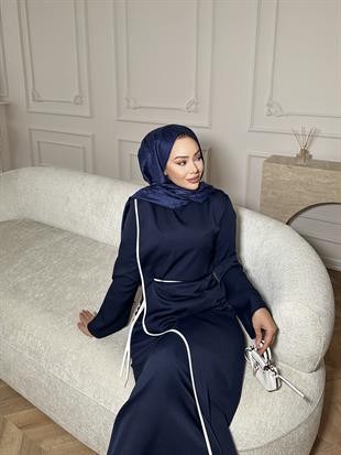 Rila Biyeli Elbise Lacivert