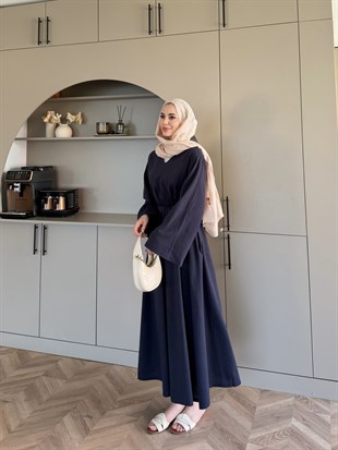 Rima Keten Elbise Lacivert (4527)