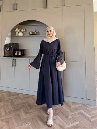Rima Keten Elbise Lacivert (4527)