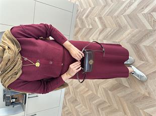 Riva Simli Etekli Takım Bordo