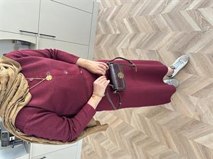 Riva Simli Etekli Takım Bordo