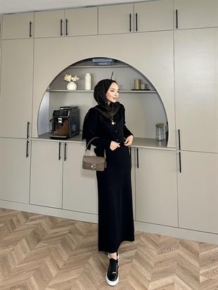 Riva Simli Etekli Takım Siyah