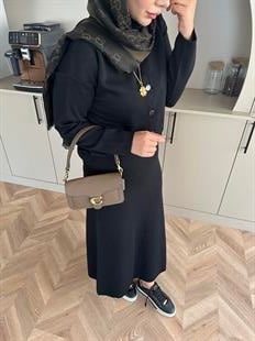 Riva Simli Etekli Takım Siyah