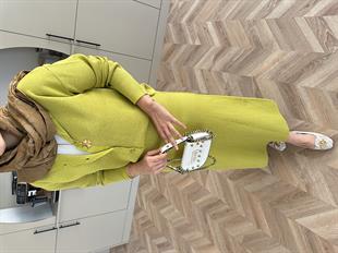 Riva Simli Etekli Takım Yağ Yeşili