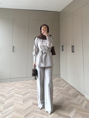 Roma Düğmeli Cupra Takım Bej (4443)