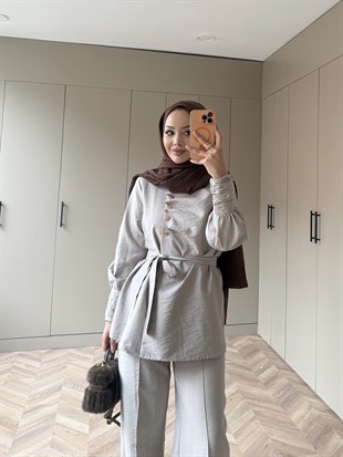 Roma Düğmeli Cupra Takım Bej (4443)