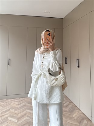 Roma Düğmeli Cupra Takım Ekru (4443)