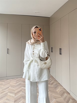 Roma Düğmeli Cupra Takım Ekru (4443)