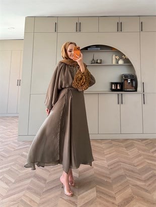 Ronnie Beli Bağlamalı Etekli Takım Haki (2383)