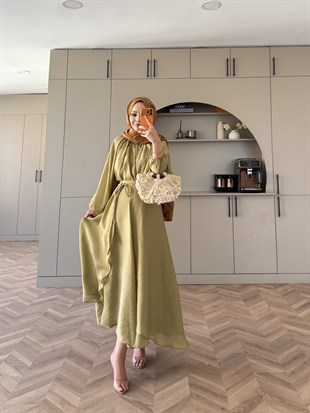 Ronnie Beli Bağlamalı Etekli Takım Yağ Yeşili (2383) 