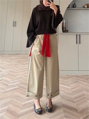 Rope Bilek Boy Boru Paça Pantolon Haki (3936)