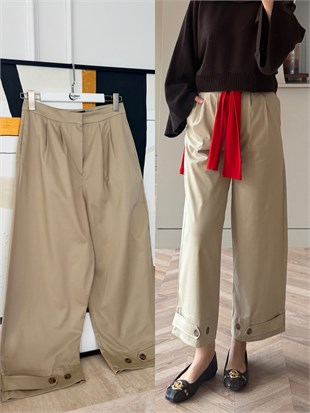 Rope Bilek Boy Boru Paça Pantolon Haki (3936)