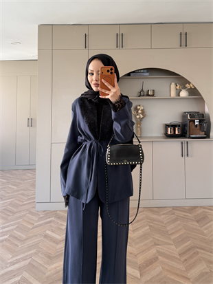 Rosta Dantel Detaylı Ceket Takım Lacivert (2005)