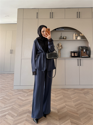 Rosta Dantel Detaylı Ceket Takım Lacivert (2005)