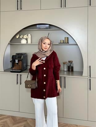 Rove Angora Hırka Bordo