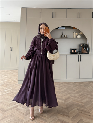 Roxanne Fırfırlı Ceketli Etekli Takım Mor (2021)