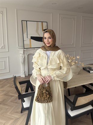 Roxanne Fırfırlı Ceketli Takım Sarı (2021)