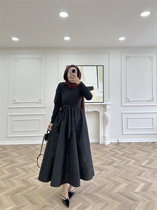 Paraşüt Elbise Siyah