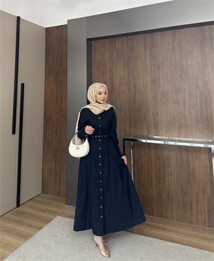 Ruslan Kemerli Kot Elbise Lacivert (820)