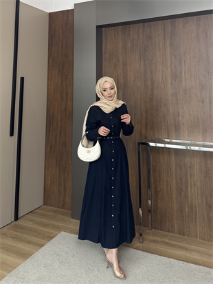 Ruslan Kemerli Kot Elbise Lacivert (820)
