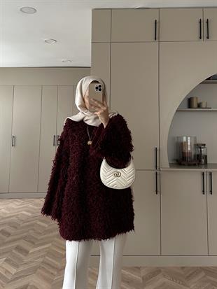 Saçaklı Kazak Bordo