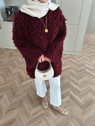 Saçaklı Kazak Bordo