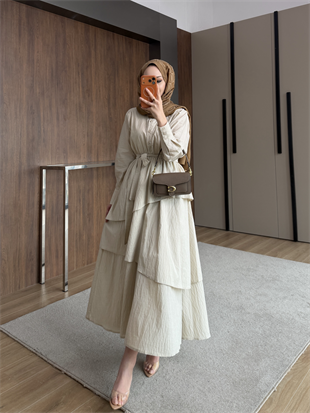 Saher Kat Kat Elbise Bej (4422)