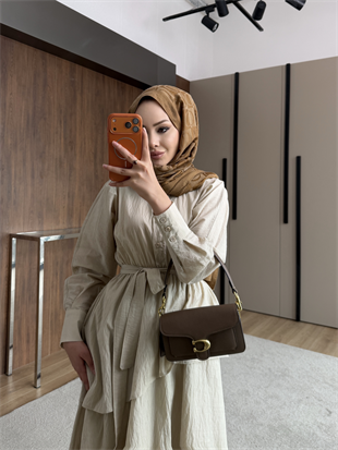 Saher Kat Kat Elbise Bej (4422)