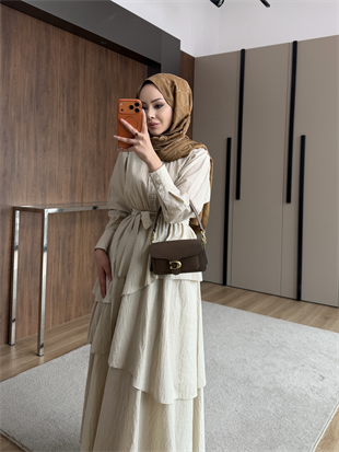 Saher Kat Kat Elbise Bej (4422)