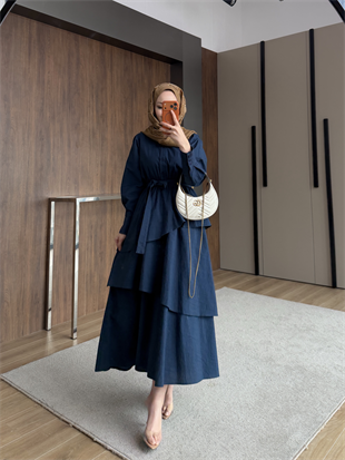 Saher Kat Kat Elbise Lacivert (4422)