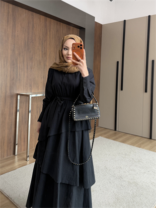 Seher Kat Kat Elbise Siyah (4422)