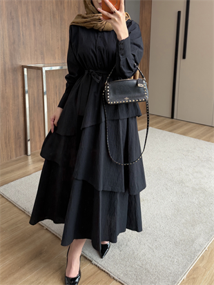 Seher Kat Kat Elbise Siyah (4422)