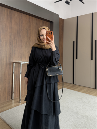 Seher Kat Kat Elbise Siyah (4422)