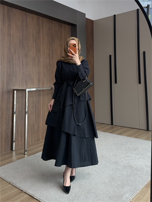 Seher Kat Kat Elbise Siyah (4422)