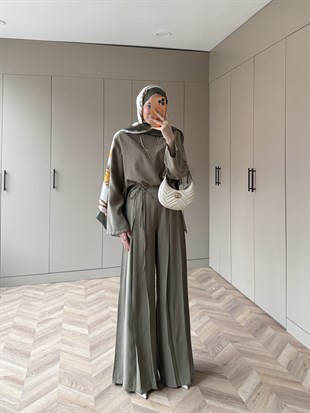 Sakura Pileli Modal Takım Haki (4457)