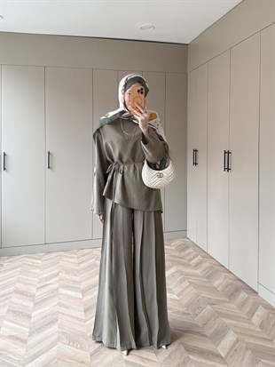 Sakura Pileli Modal Takım Haki (4457)