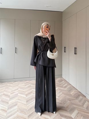 Sakura Pileli Modal Takım Kahve (4457)